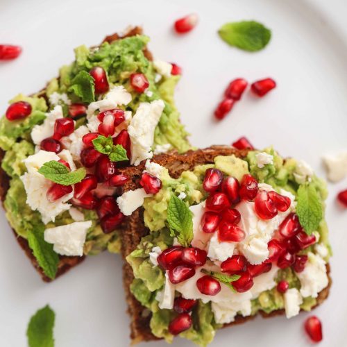 AVOCADO, FETA & POMEGRANATE TOAST